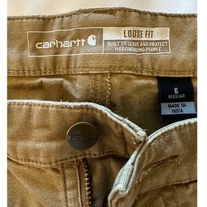 Carhartt Women Loose Fit Canvas Carpenter Work Pants Tan Duck Size 6 Regular
